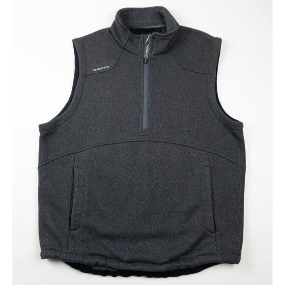 Zero Restriction Fleece Vest Men's Large Gray Half Zip Sweater Golf Tour Series - Picture 1 of 14